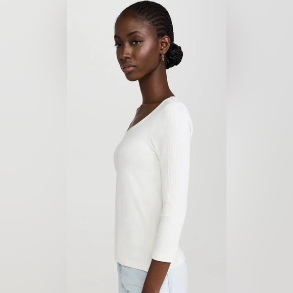 NWT SPANX *GREAT PRICE* Powder Scoop Neck Ribbed Top, Size MEDIUM - Picture 4 of 16